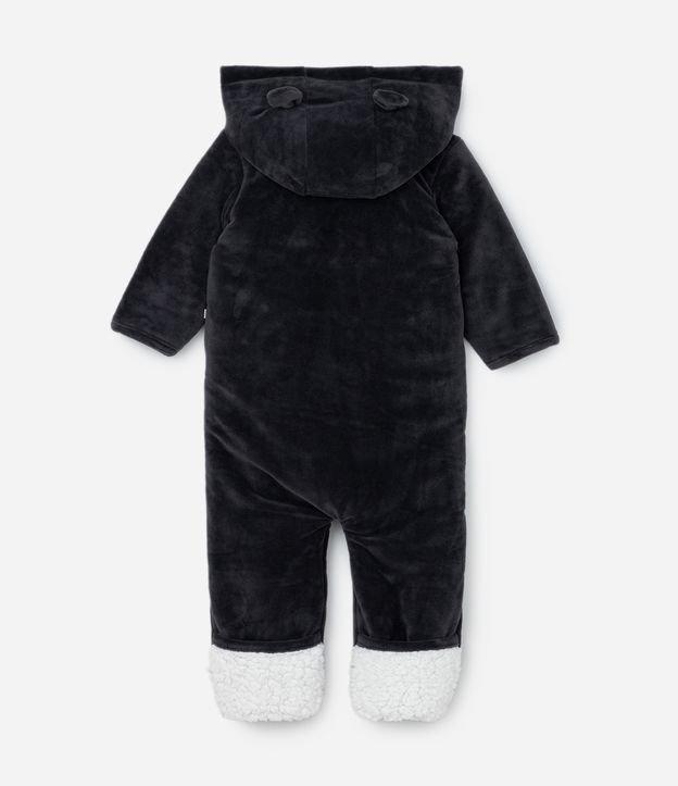 Macacão Infantil em Plush Forro Peludinho e Capuz com Orelhinhas - Tam RN a 18 meses - 2