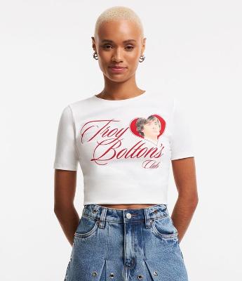 Blusa Cropped em Algodão e Estampa Troy Botton's Club High School Music