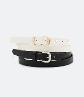 Kit 02 Cintos Finos com Fivela Metálicas - 1