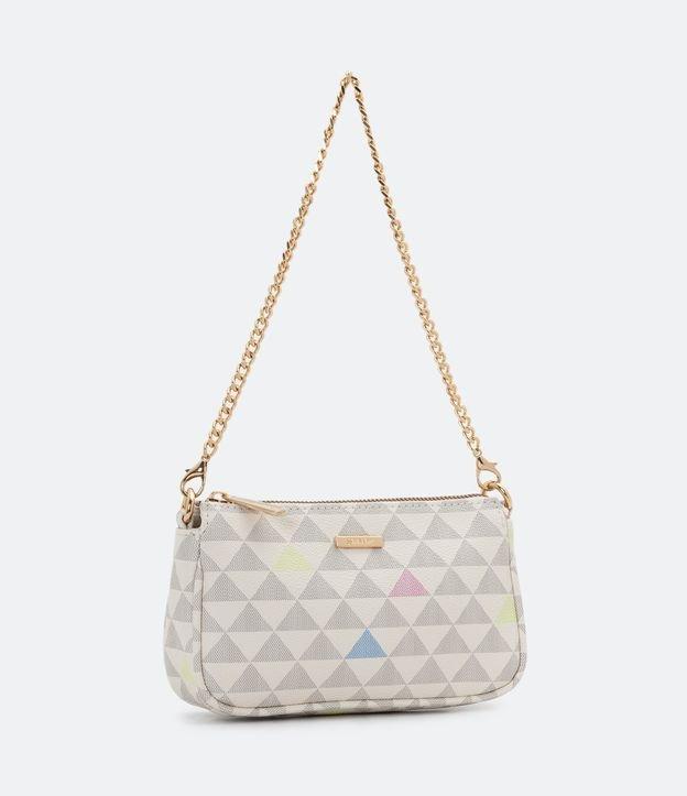 Bolsa Pequena Transversal com Estampa de Triângulos - 2
