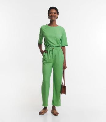 Calça Cenoura em Orly com Cós Elástico