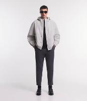 Jaqueta Gola Alta com Capuz e Bolsos com Botões - 1