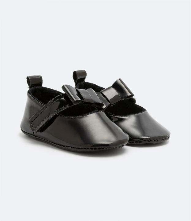 Sapatilha Infantil com Lacinho na Tira e Efeito Envernizado - Tam 14 a 19 - 1