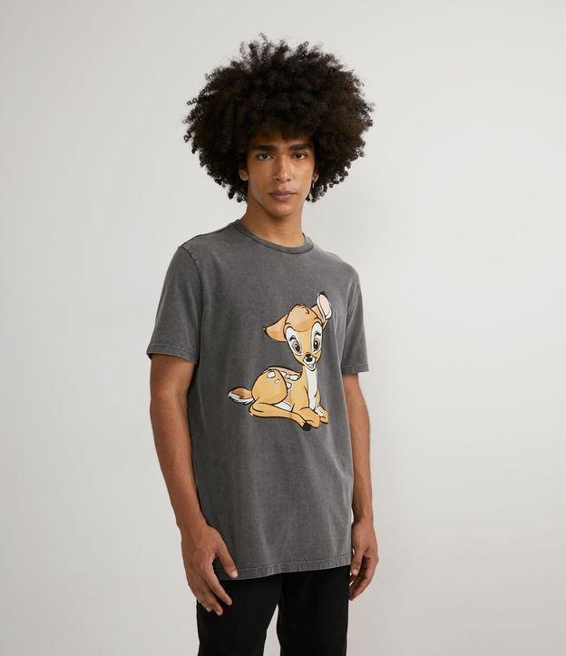 Camiseta em Meia Malha Manga Curta com Estampa Bambi - 1