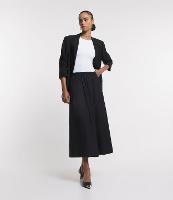 Saia Midi Godê em Algodão com Bolsos - 1