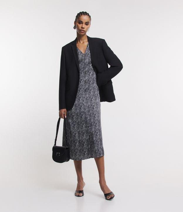 Vestido Midi em Tecido Acetinado com Estampa Abstrata - 1