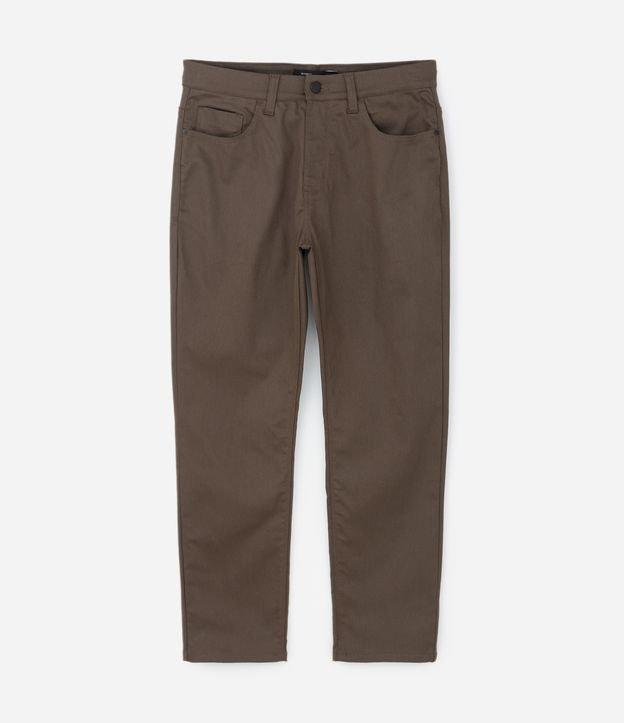 Calça Slim Cropped em Sarja com Bolsos - 1