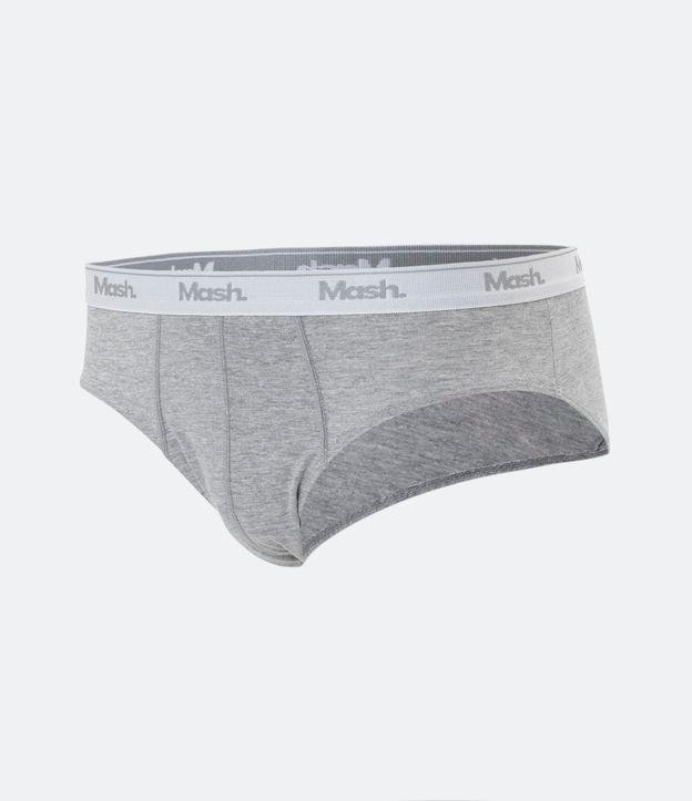 Cueca Slip em Meia Malha com Cós Elástico Contrastante Mash - 1