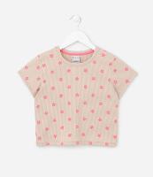 Blusa Cropped Infantil Canelada com Estampa de Florzinhas - Tam 5 a 14 anos - 1