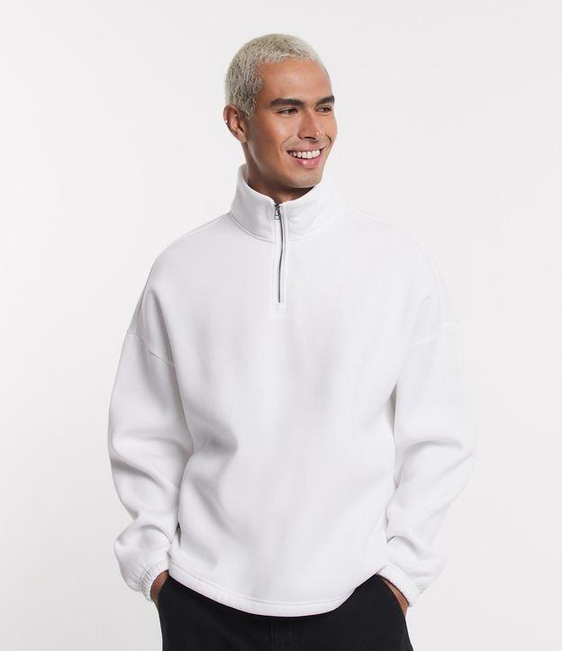 Blusão Ballon em Moletom com Forro Fleece e Zíper na Gola - 1