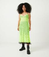 Vestido Midi com Alças Finas e Rendas Florais - 1