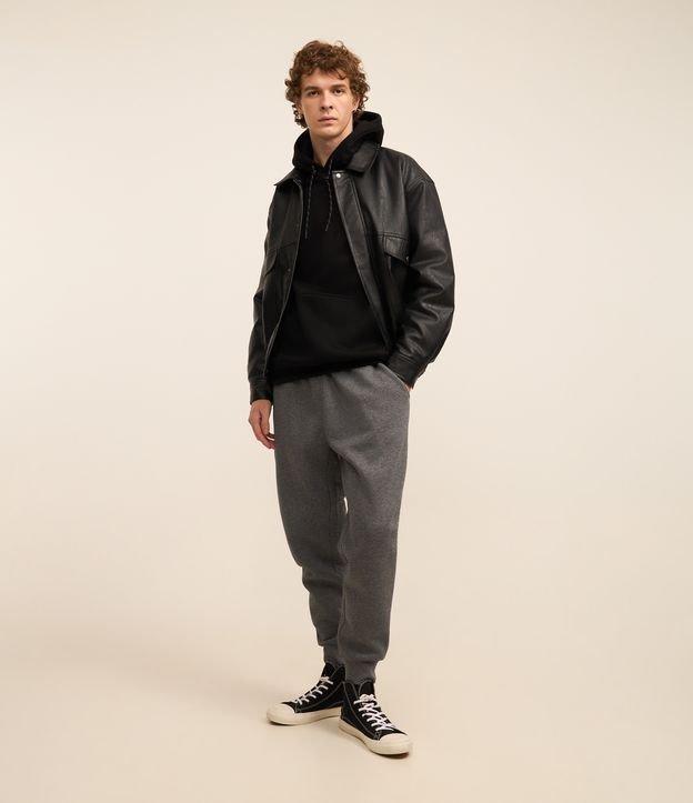 Calça em Moletom com Cós Elástico e Barra Ajustada - 2