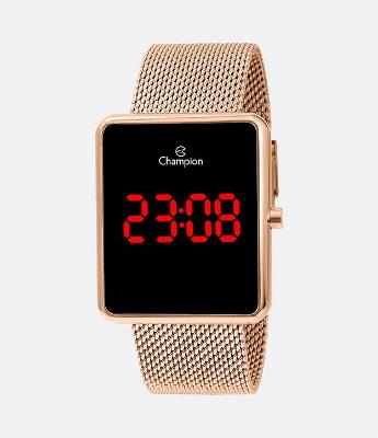Relógio Champion Feminino Digital com Pulseira e Caixa em Metal CH40080P