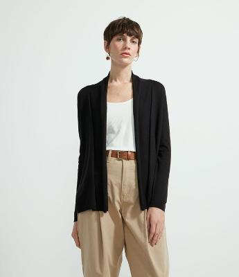 Cardigan Básico em Tricô Sem Fechamento