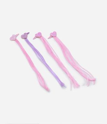 Kit 04 Presilhas de Cabelo com Fios Coloridos