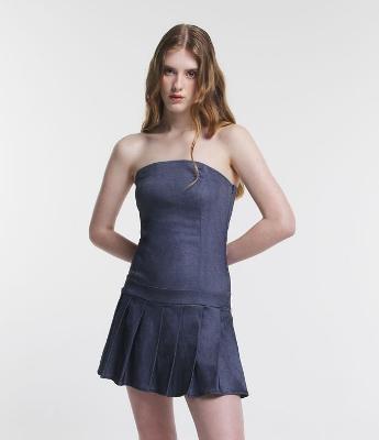 Vestido Tomara que Caia em Bengaline com Saia Pregas