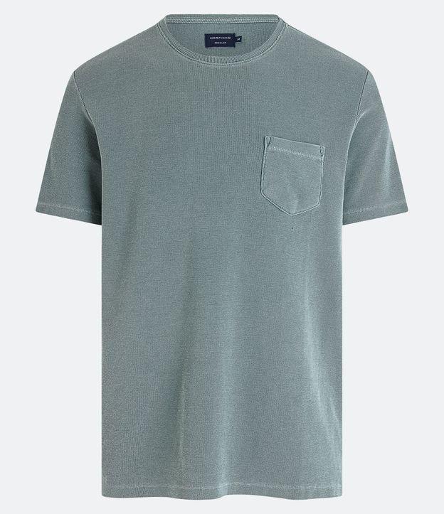 Camiseta Comfort em Algodão Texturizado com Bolso Frontal - 1
