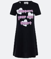 Camisola Manga Curta em Algodão com Estampa Support Your Own Heart - 2