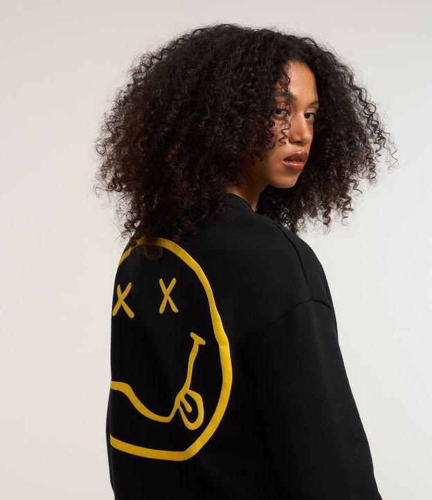 Blusão em Moletom com Forro Fleece e Estampa Frente e Costas Nirvana - 3