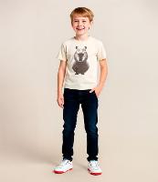 Camiseta Infantil com Estampa Frontal de Capivara - Tam 5 a 14 anos - 2