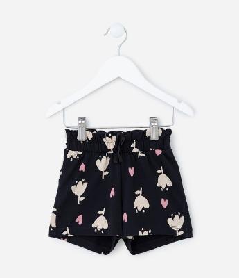 Short Clochard Infantil com Amarração - Tam 1 A 5 Anos