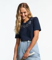 Camiseta em Algodão com Corações em Strass na Gola - 1