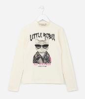 Blusa Infantil com Estampa Gato de Óculos - Tam 5 A 14 Anos - 1