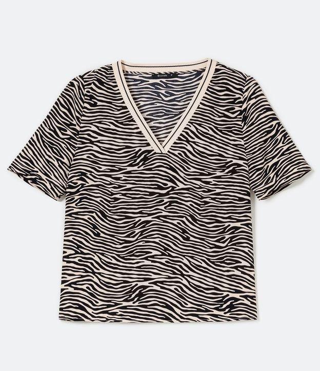 Blusa Manga Curta em Poiliéster com Estampa Animal Print Zebra - 2