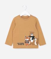 Camiseta Infantil com Estampa de Bichinhos com Roupas Bordadas - Tam 1 a 5 anos - 1