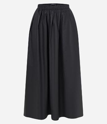 Saia Midi em Tricoline com Elástico na Cintura