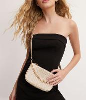 Bolsa Shoulder Baguete com Alça de Ombro e Detalhe Corrente - 1