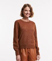 Suéter em Tricô com Scallop na Gola e Botãozinho no Punho - 1