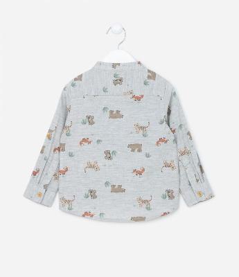 Camisa Infantil em Algodão com Estampa Bichinhos - Tam 1 a 5 anos