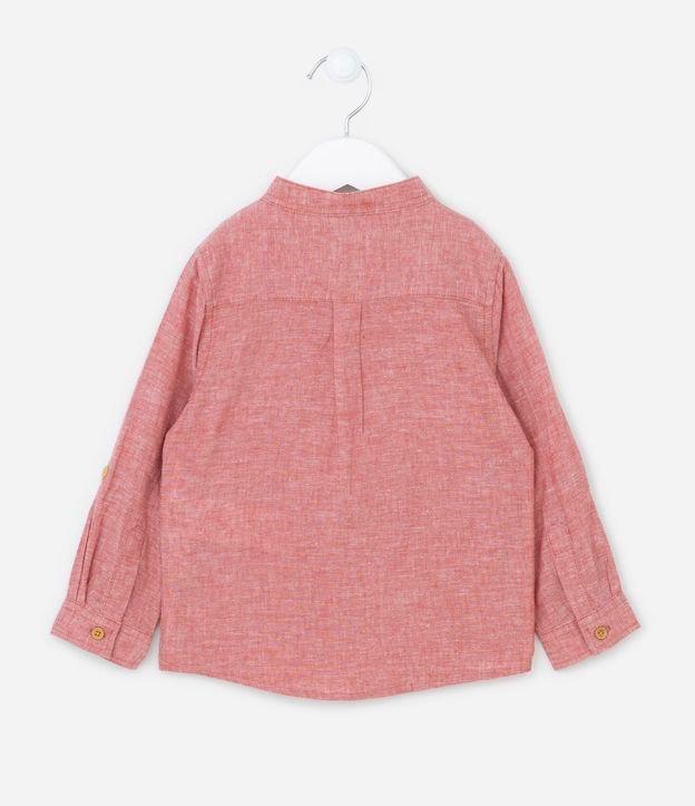 Camisa Infantil em Linho com Algodão e Bolsinho Frontal - Tam 1 a 4 anos - 2