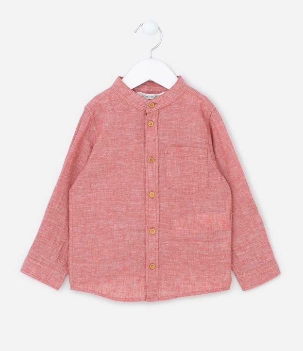 Camisa Infantil em Linho com Algodão e Bolsinho Frontal - Tam 1 a 4 anos - 3