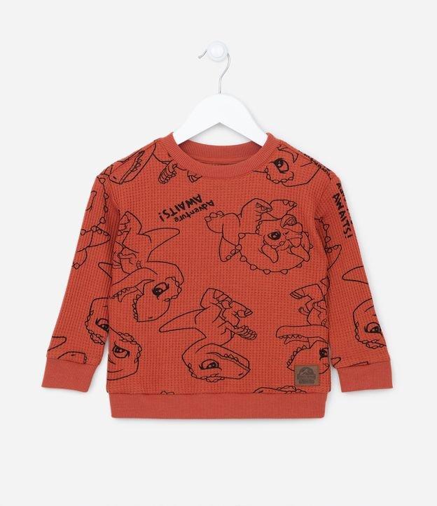 Camiseta Infantil em Malha Waffle Texturizada Estampa Jurassic Baby - Tam 2 a 5 anos - 2