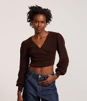Blusa Cropped em Malha Texturizada com Manga Longa Bufante - 3