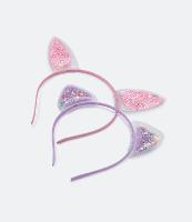 Kit 02 Tiaras Infantis com Orelhinhas e Brilhinhos - Tam U - 1