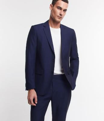 Paletó em Tricoline com Estampa Risca de Giz