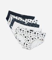 Kit 05 Calcinhas em Algodão com Estampa Estrelas e Corações - Tam 2 a 14 anos - 1