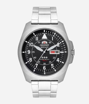 Relógio Masculino Orient Automático com Caixa em Aço e Pulseira em Aço