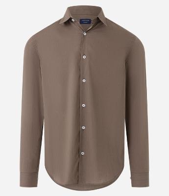 Camisa Regular em Algodão com Manga Longa