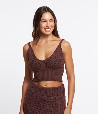 Blusa de Alça em Tricô Texturizado