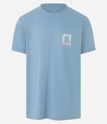 Camiseta Comfort em Algodão Estampa Letras em Degradê