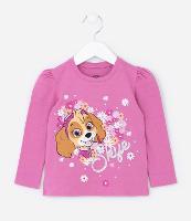 Blusa Infantil  Texturizada em Algodão Estampa Skye Patrulha Canina - Tam 2 a 6 anos - 2
