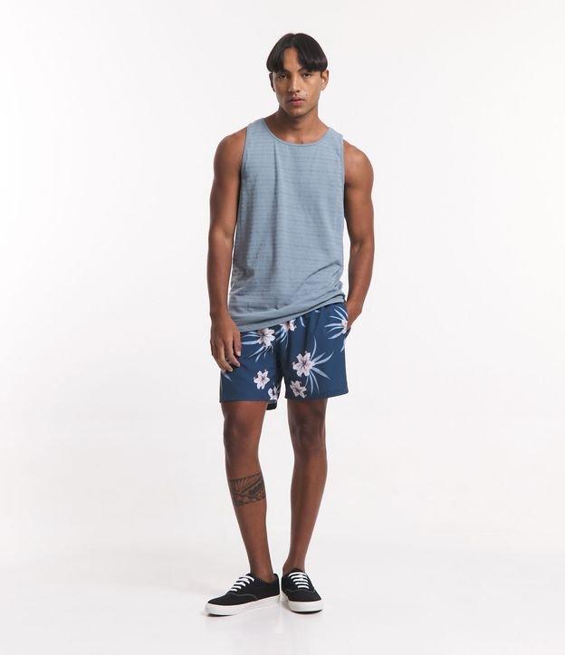 Bermuda em Microfibra com Cordão no Cós e Estampa Floral - 1