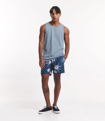 Bermuda em Microfibra com Cordão no Cós e Estampa Floral