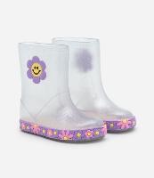 Bota Galocha Infantil com Glitter e Florzinha - Tam 21 ao 28 - 2