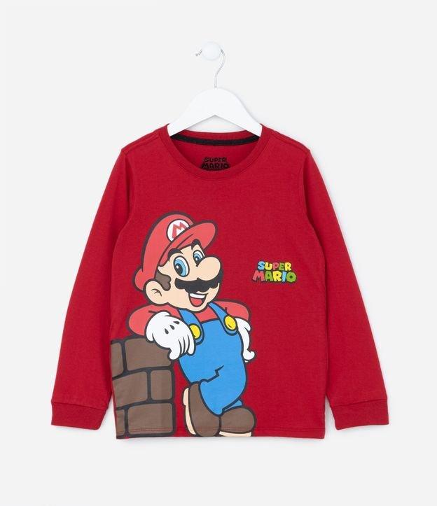 Camiseta Infantil em Algodão Estampa Super Mario - Tam 3 a 10 anos - 1