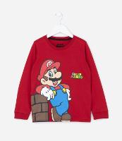 Camiseta Infantil em Algodão Estampa Super Mario - Tam 3 a 10 anos - 1